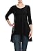 ALL FOR YOU Women Hi-Low 3/4 Sleeve Tunic Top Made in USA