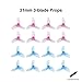 BETAFPV 16pcs 31mm 3-Blade Props 0.8mm Sharft Hole Tri-Blade Propeller Transparent Pink and Blue with Removal Tool for Tiny Whoop Quad