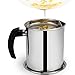 18/8 Stainless Steel Oil Storage Grease Keeper, Grease Strainer Pot Grease Container with Mesh Strainer (2.0 L)