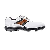 FootJoy 2016 Men's Contour Plain Toe Saddle Golf Shoes, Previous Season Styles (11.5 D(M) US, White/Taupe/Black)