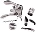 Rabbit Wine Tool Kit (Silver), 6 Piece Set