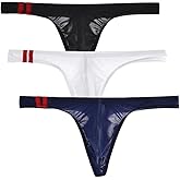 COMLIFE Men's Super Thin Ice Silk U Convex Low Waist G-String Thongs Underwear Youth Under Panties
