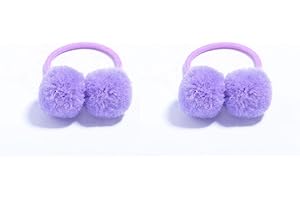 BOENBE LOVED Baby Hair Ties for Girls, Soft Hair Bands Small Ball Ponytail Holders Pom Pom Hair Accessories for Baby Infants Toddlers Little Girls (purple)