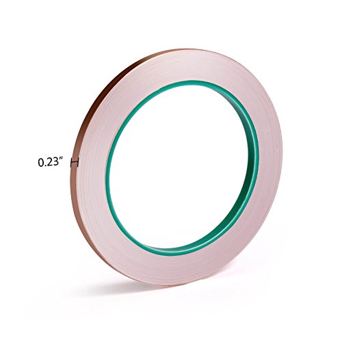 Selizo 6 Pack Copper Foil Tape with Conductive Adhesive for EMI Shielding, Slug Repellent, Paper Circuits, Electrical Repairs, Grounding