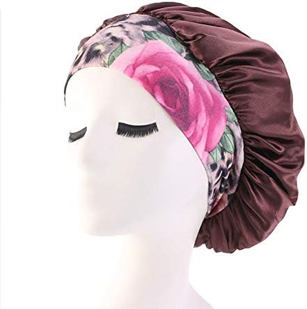 Sleeping Cap Salon Bonnet, Soft Silky Night Hat Head Cover Hair Loss Chemo Caps for Women Girls (coffee)