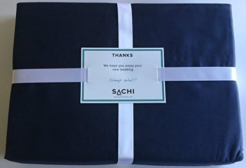 Sachi Home - 100% Cotton Sateen - Hotel Luxury - True 500 Thread Count - Deep Pocket - 4 Piece Bed Sheet Set (Queen, Navy)