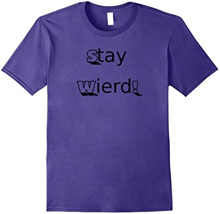 Mens Stay Wierd T-Shirt Medium Purple