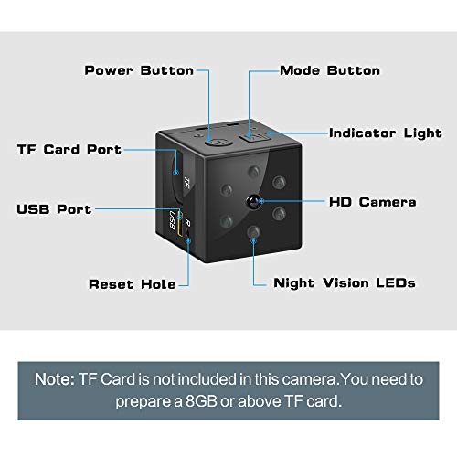Mini Spy Camera, FayTun 1080P Full HD Hidden Camera, Mini Nanny Camera with Night Vision and Motion Detection for Home/Car/Office/Pet and Outdoor Sports