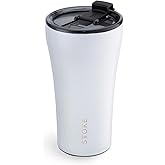 Sttoke Leakproof Ceramic Reusable Coffee Cup 12 oz - Angel White SLP12AW0620 0
