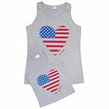 Unique Baby Girls Mommy & Me Mother's Day Patriotic Heart Tank Tops