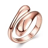 Godyce Water Drop Rings for Women Jewelry - Adjustable Plated White Gold/Rose Gold with Gift Box