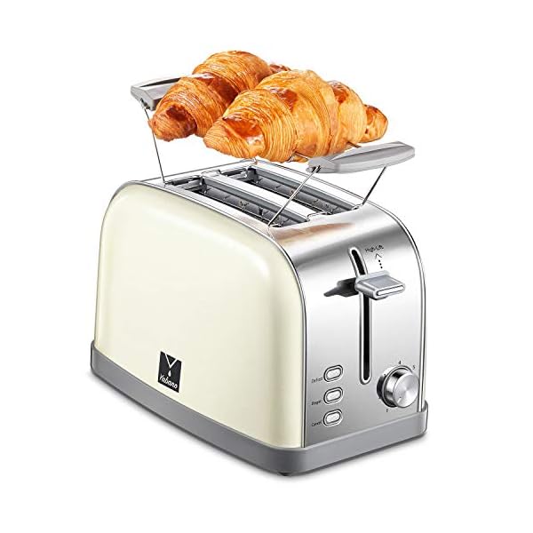 2 Slice Toaster, Bagel Toaster Toaster with 7 Bread Shade Settings, 2 Extra Wide Slots, Defrost