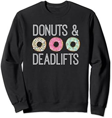 Unisex Donuts &amp; Deadlifts Shirt Lifting Workout Powerlifting Gym Medium Black