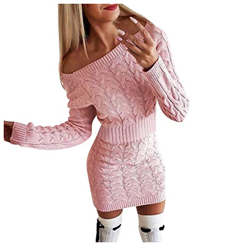 Vestiti-in-Maglia-Donna-Eleganti-Mini-Abiti-Sexy-Donne-Invernale-Lavorato-Casual-Maglietta-a-Manica-Lunga-Vestito-Vintage-Moda-Abbigliamento-Maglioni-Lunghi-Classico-Vestito-Collo-Alto