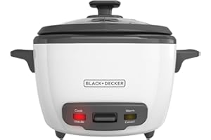 BLACK+DECKER 16-Cup Rice Cooker, RC516, 8-Cup Uncooked Rice, Steaming Basket, Removable Non-Stick Bowl, One Touch