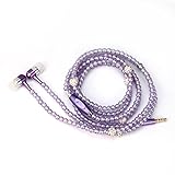 Joint Pearl Necklace Earphone, Universal 3.5mm In-Ear Stereo Pearl Beads Jewelry Headphone Headset Super Bass Music Noise Cancelling Earbuds with Mic For iPhone iPad Mp3 Mp4 and more (Purple)