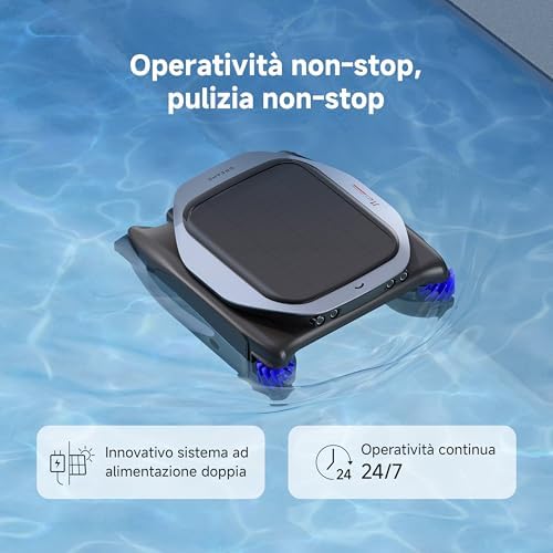 J1 Robot Pulitore Piscina con Tecnologia PoolSense– Pulizia 360°, 24/7, Percorso Intelligente, Controllo App, Design Innovativo Flusso d’Acqua, Pulizia Automatica A Mani Libere