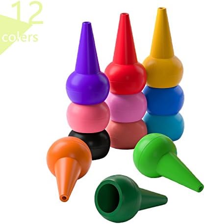Toddlers Crayons,Doodle Toys Paint Crayons 12 Colors washable Sticks Stackable Toys for Kids,Toddlers, Child NON-TOXIC and SAFETY CRAYONS