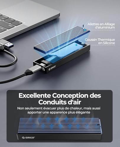 ORICO M.2 NVMe SSD Enclosure 10Gbps USB External Adapter USB3.2/ USB3.1 Gen2 USB-C Hard Drive Enclosure for M.2 PCIe NVME M-Key 2230/2242/2260/2280 SSD, with UASP - M2PV
