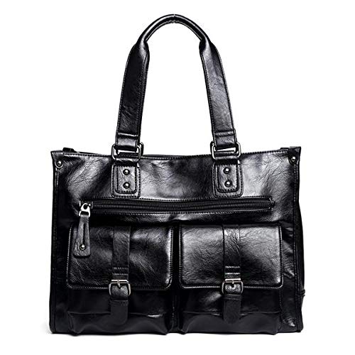 Ebuy India Men Pu Leather Large Capacity Handbag Multifunctional Leisure Business Bag Briefcase