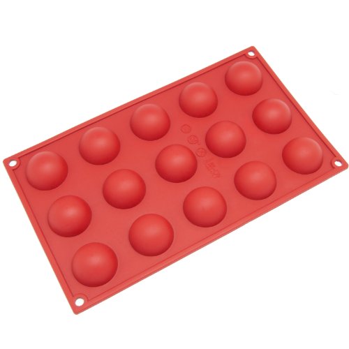 Freshware sm-100rd 15-cavity silicone mini half sphere …