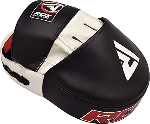 RDX Boxing Hook & Jab Pads MMA Target Focus Punching Mitts Thai Strike Kick Shield, White