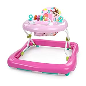 Bright Starts Floral Friends Walker with Easy Fold Frame for Storage, Ages 6 Months Plus