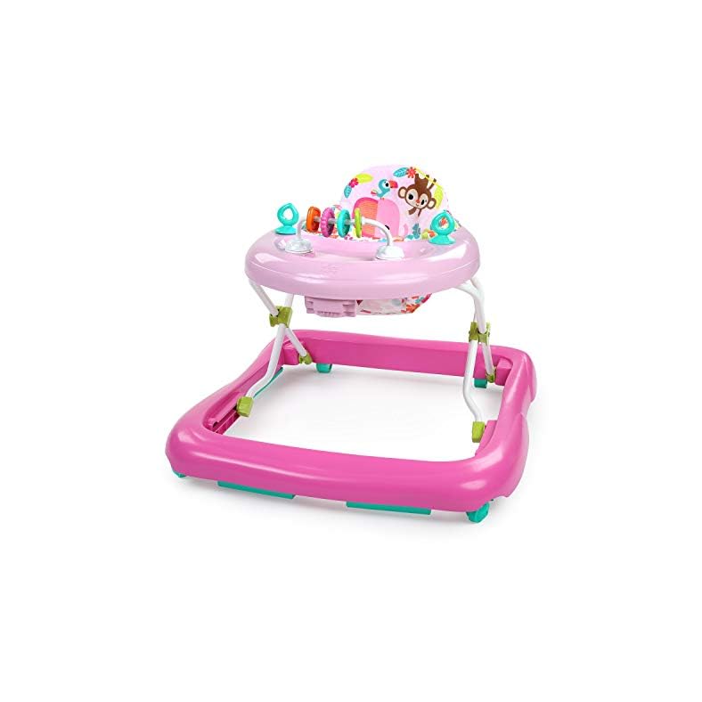 Bright Starts Floral Friends Walker with Easy Fold Frame for Storage, Ages 6 Months Plus