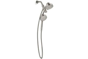 KOHLER 23218-BN Awaken 2-in-1 Multifunction Shower Combo Kit, Rotating Showerhead and Handshower Set, 2.5 GPM, Vibrant Brushed Nickel