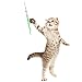 Aigou Cat Wand with Teaser Toys, Long Dangler Stick Fishing Rod with 5 Pieces Fun Teaser and Bell Refill Pack for Cat and Kitten (Blue)
