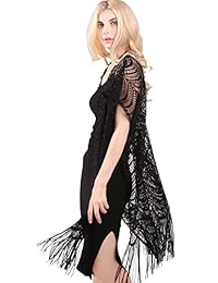 MissShorthair Blusa holgada, cárdigan de chifón, kimono con diseño floral, para dama