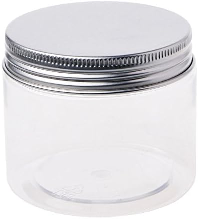 XMPTF 150ml Clear Round PET Jar with Aluminium Screw Lid Food Storage Container Sealed