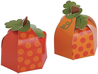 Fun Express Lil Pumpkin Party Favor Boxes | 12-Piece Set | Great for Fall or Thanksgiving Celebration, Halloween Parties