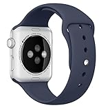 Apple Watch Band, Perman Sports Comfort Smooth Silicone Replacement Smart Watch Bracelet Strap Band Watchband for Apple Watch 42mm Dark Blue