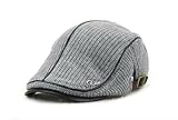 YCHY Men's Knitted Wool duckbill Hat Warm Newsboy Flat Scally Cap (deep grey02)