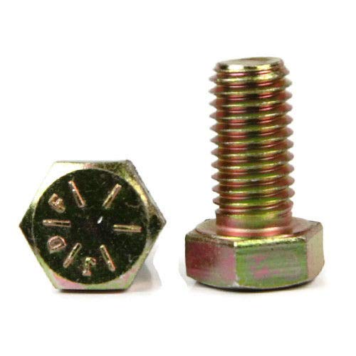 JumpingBolt Hex Cap Screw Grade 8 Hex Bolt Yellow Zinc - 7/16''- 20 x 3/4'' - Packing Quantity - 100 - Quality Assurance from