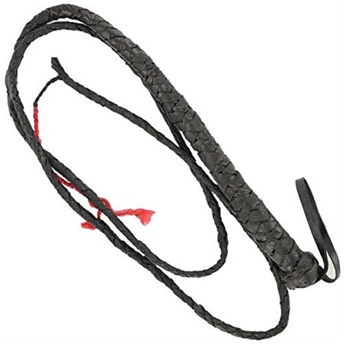 Classic Black Leather Reckless Cowboy 6 Foot Leather Whip