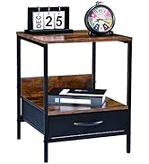Kamiler Industrial Nightstand with Drawer -End Table,Side Table,Telephone Sofa Table Rustic Furni...