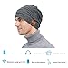Pococina Upgraded 4.2 Bluetooth Beanie Music Hat Winter Knit Hat Cap Wireless Headphone Musical Speaker Beanie Hat as Christmas Birthday Gifts for Men Women Teen Girls Boys, Built-in Mic - 012 Gray