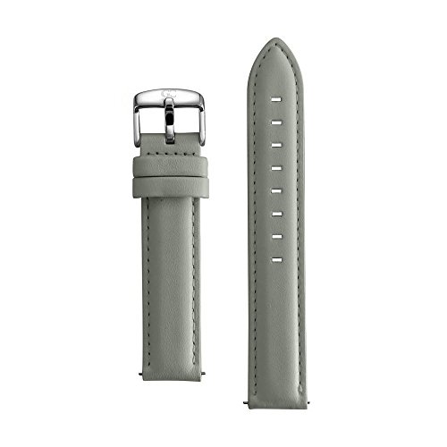 Gelfand & Co. Quick Release Interchangeable Watch Strap Light Gray Genuine Leather 18mm Silver