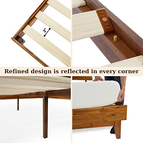 Bme Caden 15 Inch Deluxe Bed Frame with Adjustable Headboard Mid