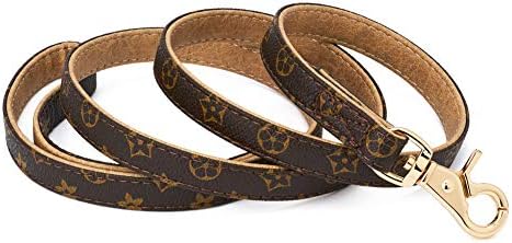 LLGGVE Padded Dog Collar PU Leather Checkered Collars with Heavy Duty Center Ring
