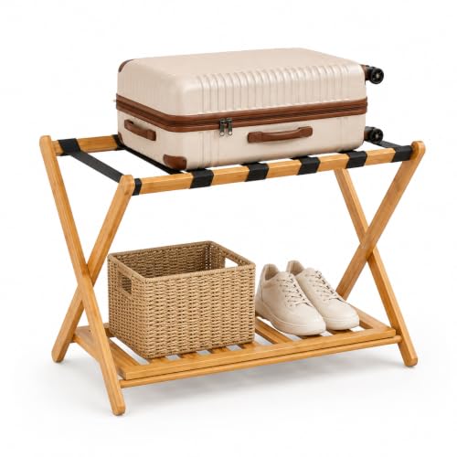 Plusinthebox Luggage Rack Fully Assembled Bamboo