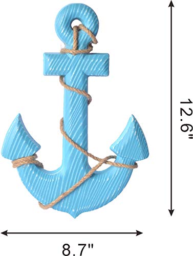 Wooden Nautical Lighthouse Anchor Wall Hanging Ornament, Beach Wooden Boat Ship Steering Wheel Wall Decor, Nautical Life…