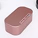 WINOMO Bluetooth Speaker Alarm Clock Radio Wireless Subwoofer Creative Large Mirror Screen Display of Temperature Bedside Alarm Sound Box for Bedroom(Rose Gold)