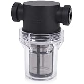 Alphacool ES Big Inline Particle Filter (29145) | 2x G1/2" Ports (G1/4" Adapters Included), Acrylic Cylinder, Black/Clear, 95x69x122 mm, 201 g, Vertical Installation Only