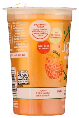 JOYBA SWEET PEACH HONEYSUCKLE BUBBLE TEA WITH BOTANICALS, 12 FL OZ. CUP