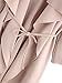 Romwe Women's Raw Cut Hem Waterfall Collar Long Sleeve Wrap Trench Coat Cardigan Peach XS