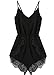 Month Women Strap Sleeveless Lace Chiffon Jumpsuit Rompers Playsuit Black Medium