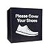 Yolju 2 Pack Shoe Cover Boxes for Realtor, Home, Office. Blue and Red Foldable Boxes Come as a Set with Please Cover Your Shoes and Used Shoe Covers Sign for Disposable Booties